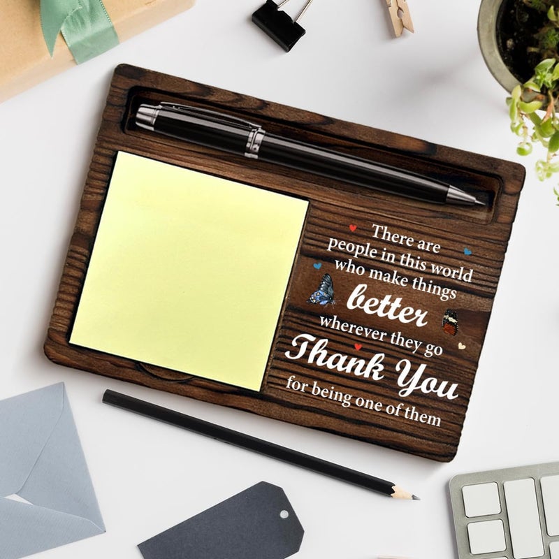 QODMGD Thank You Appreciation Gifts for Women Coworkers Nurses Teacher Friends, Grateful Gifts There are People in This World Who Make Things Sticky Note Holder for Office Desk Decor - Image 4